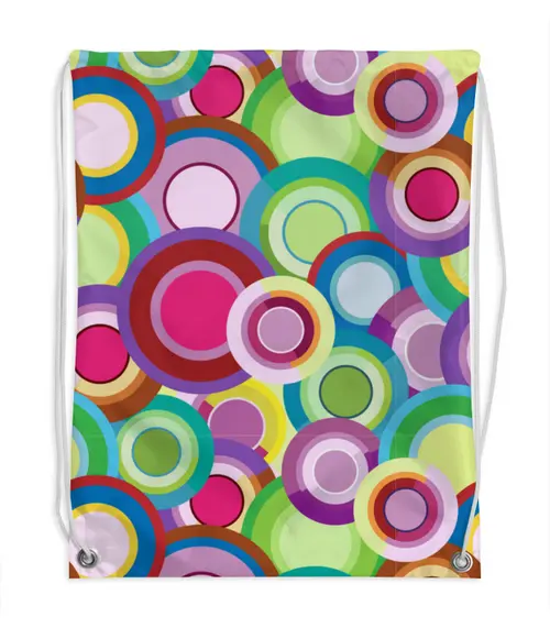 Заказать рюкзак в Москве. Рюкзак-мешок с полной запечаткой Цветные круги от IrinkaArt  - готовые дизайны и нанесение принтов.