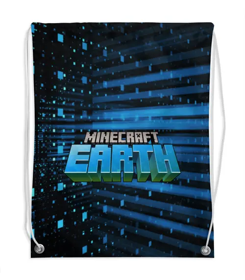 Заказать рюкзак в Москве. Рюкзак-мешок с полной запечаткой Minecraft Earth от THE_NISE  - готовые дизайны и нанесение принтов.