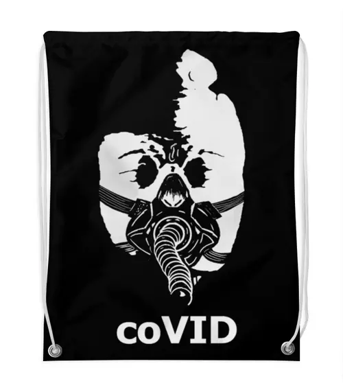Заказать рюкзак в Москве. Рюкзак-мешок с полной запечаткой coVID от Дана Столыпина - готовые дизайны и нанесение принтов.