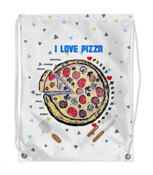 Заказать рюкзак в Москве. Рюкзак-мешок с полной запечаткой Пицца от evragka  - готовые дизайны и нанесение принтов.