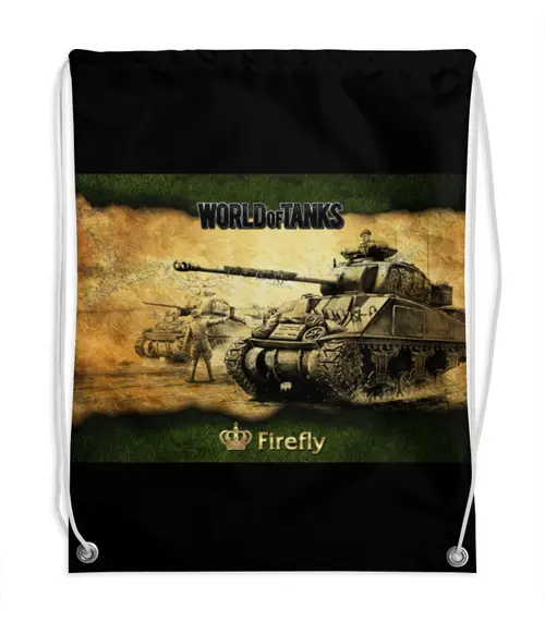 Заказать рюкзак в Москве. Рюкзак-мешок с полной запечаткой Танк Firefly от Елена  - готовые дизайны и нанесение принтов.