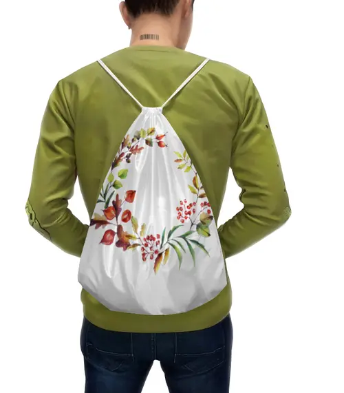 Заказать рюкзак в Москве. Рюкзак-мешок с полной запечаткой Венок осенний от prodobro@ro.ru - готовые дизайны и нанесение принтов.