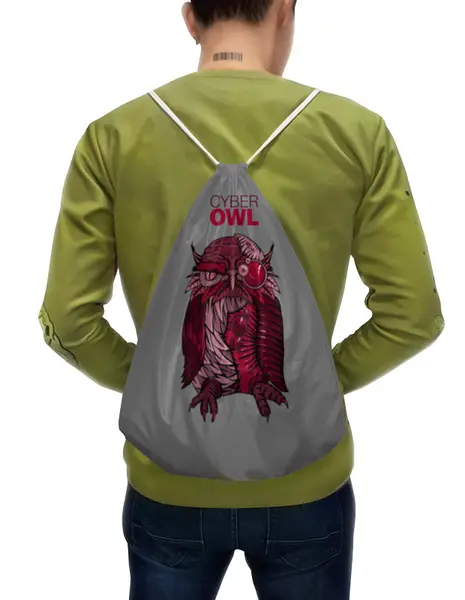 Заказать рюкзак в Москве. Рюкзак-мешок с полной запечаткой Cyber Owl от Leichenwagen - готовые дизайны и нанесение принтов.