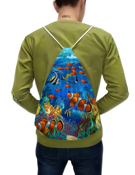 Заказать рюкзак в Москве. Рюкзак-мешок с полной запечаткой Морской риф от THE_NISE  - готовые дизайны и нанесение принтов.