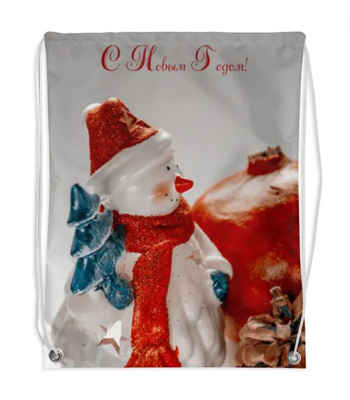 Заказать рюкзак в Москве. Рюкзак-мешок с полной запечаткой Снеговик от NataKoch  - готовые дизайны и нанесение принтов.