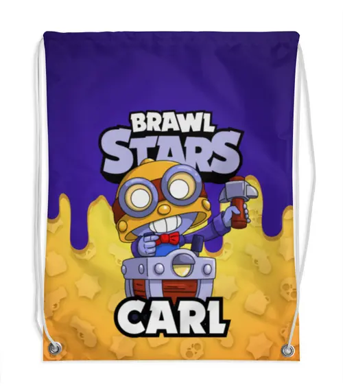 Заказать рюкзак в Москве. Рюкзак-мешок с полной запечаткой BRAWL STARS CARL от geekbox - готовые дизайны и нанесение принтов.