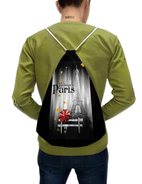 Заказать рюкзак в Москве. Рюкзак-мешок с полной запечаткой Осень в Париже. от Zorgo-Art  - готовые дизайны и нанесение принтов.