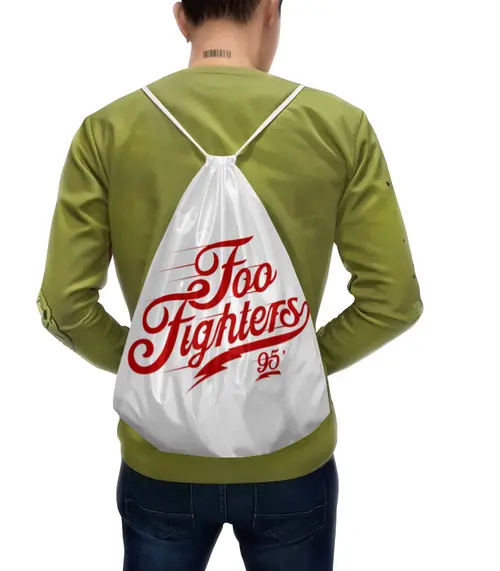 Заказать рюкзак в Москве. Рюкзак-мешок с полной запечаткой Foo Fighters от geekbox - готовые дизайны и нанесение принтов.