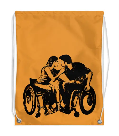 Заказать рюкзак в Москве. Рюкзак-мешок с полной запечаткой Влюблённая пара. от lissaart@yandex.ru - готовые дизайны и нанесение принтов.