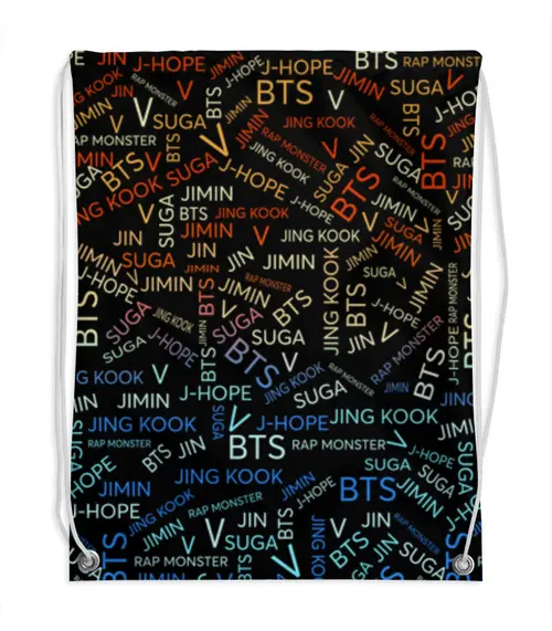 Заказать рюкзак в Москве. Рюкзак-мешок с полной запечаткой  Группа BTS от THE_NISE  - готовые дизайны и нанесение принтов.
