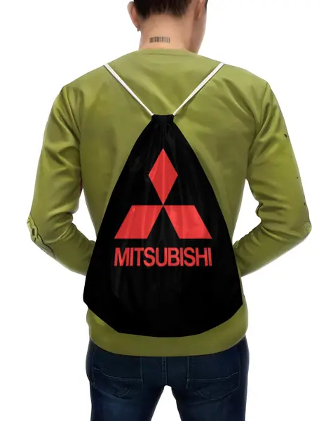 Заказать рюкзак в Москве. Рюкзак-мешок с полной запечаткой MITSUBISHI от DESIGNER   - готовые дизайны и нанесение принтов.