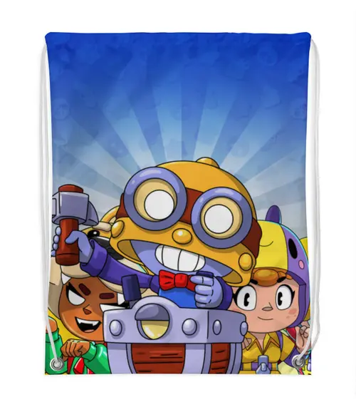 Заказать рюкзак в Москве. Рюкзак-мешок с полной запечаткой BRAWL STARS CARL от geekbox - готовые дизайны и нанесение принтов.