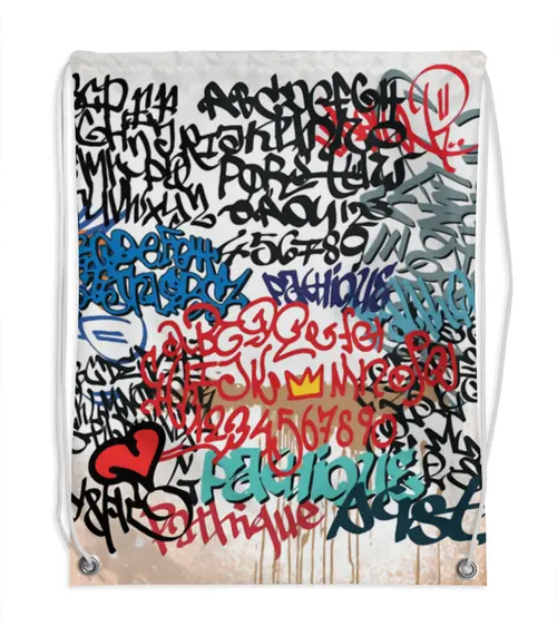 Заказать рюкзак в Москве. Рюкзак-мешок с полной запечаткой Граффити от ПРИНТЫ ПЕЧАТЬ  - готовые дизайны и нанесение принтов.