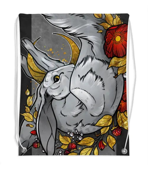 Заказать рюкзак в Москве. Рюкзак-мешок с полной запечаткой Moon rabbit от Анастасия Авина - готовые дизайны и нанесение принтов.