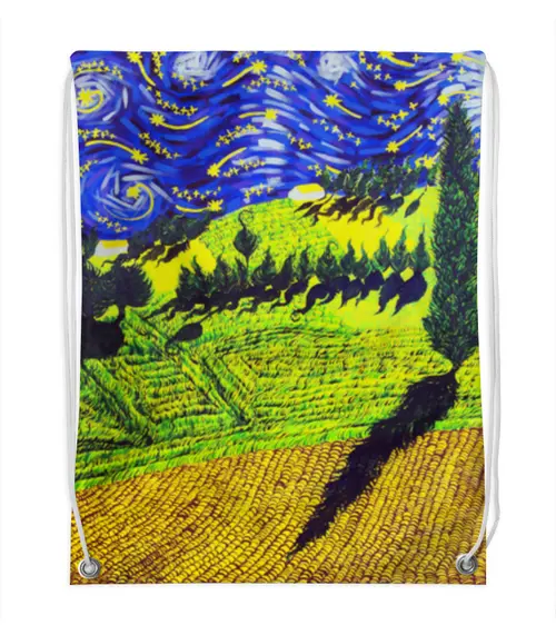 Заказать рюкзак в Москве. Рюкзак-мешок с полной запечаткой Van Gogh от THE_NISE  - готовые дизайны и нанесение принтов.