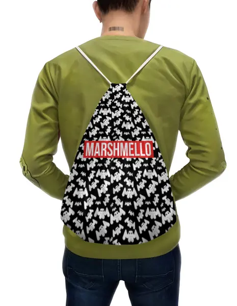 Заказать рюкзак в Москве. Рюкзак-мешок с полной запечаткой Marshmello от THE_NISE  - готовые дизайны и нанесение принтов.