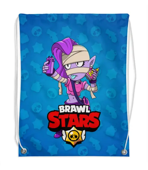 Заказать рюкзак в Москве. Рюкзак-мешок с полной запечаткой BRAWL STARS EMZ от geekbox - готовые дизайны и нанесение принтов.