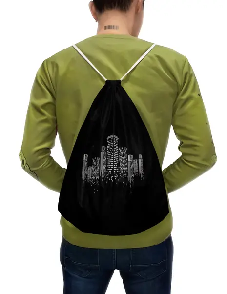 Заказать рюкзак в Москве. Рюкзак-мешок с полной запечаткой Огни ночного города. от cutworld@yandex.ru - готовые дизайны и нанесение принтов.
