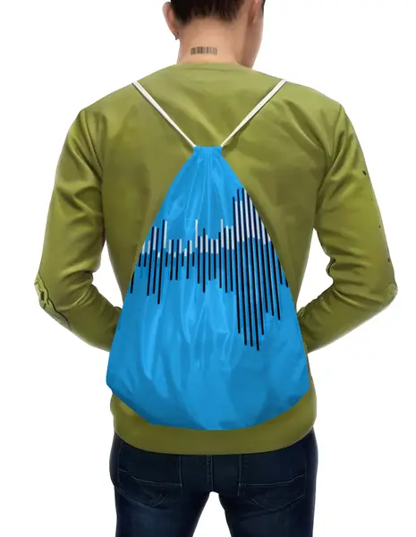 Заказать рюкзак в Москве. Рюкзак-мешок с полной запечаткой Звуковая волна от THE_NISE  - готовые дизайны и нанесение принтов.