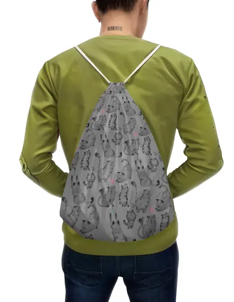 Заказать рюкзак в Москве. Рюкзак-мешок с полной запечаткой Котята от THE_NISE  - готовые дизайны и нанесение принтов.