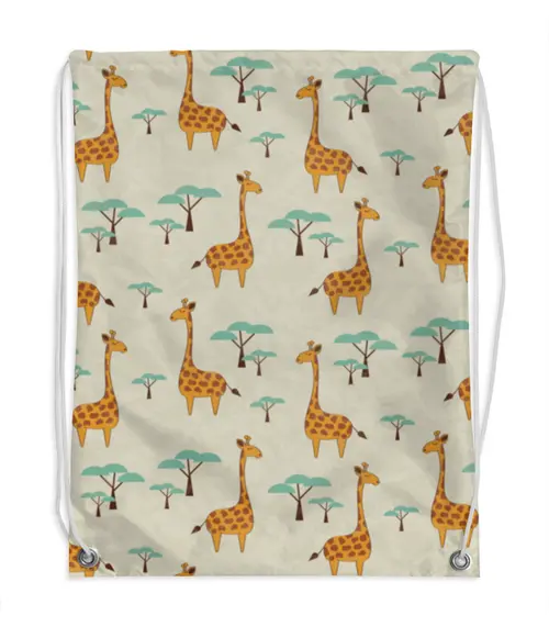 Заказать рюкзак в Москве. Рюкзак-мешок с полной запечаткой Жирафы от svetlanas - готовые дизайны и нанесение принтов.