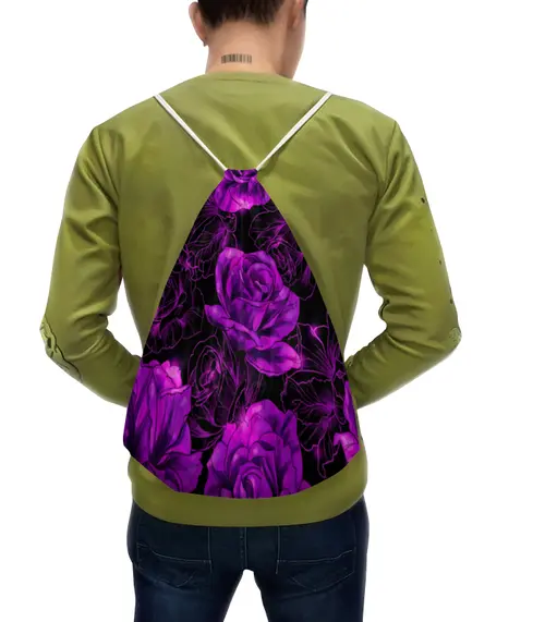 Заказать рюкзак в Москве. Рюкзак-мешок с полной запечаткой Розы в цвету от THE_NISE  - готовые дизайны и нанесение принтов.