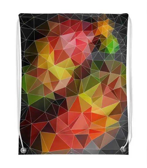 Заказать рюкзак в Москве. Рюкзак-мешок с полной запечаткой Пестрые треугольники от IrinkaArt  - готовые дизайны и нанесение принтов.
