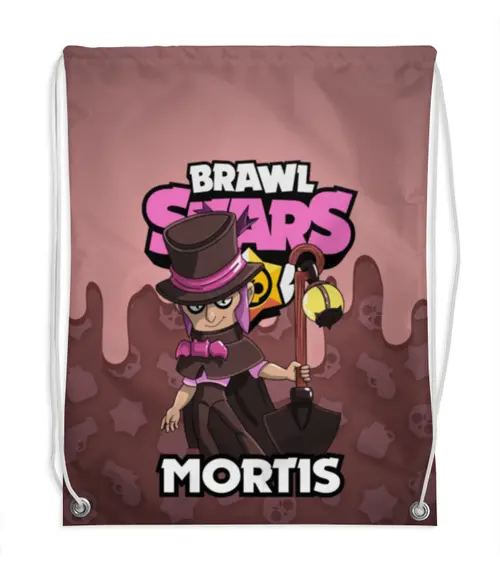 Заказать рюкзак в Москве. Рюкзак-мешок с полной запечаткой BRAWL STARS MORTIS от geekbox - готовые дизайны и нанесение принтов.