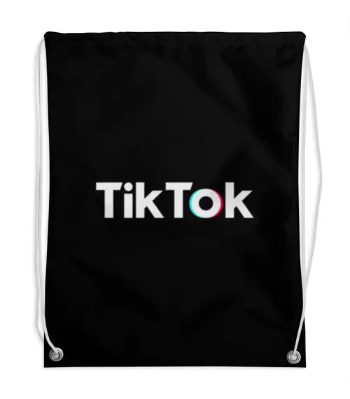 Заказать рюкзак в Москве. Рюкзак-мешок с полной запечаткой TikTok  от DESIGNER   - готовые дизайны и нанесение принтов.