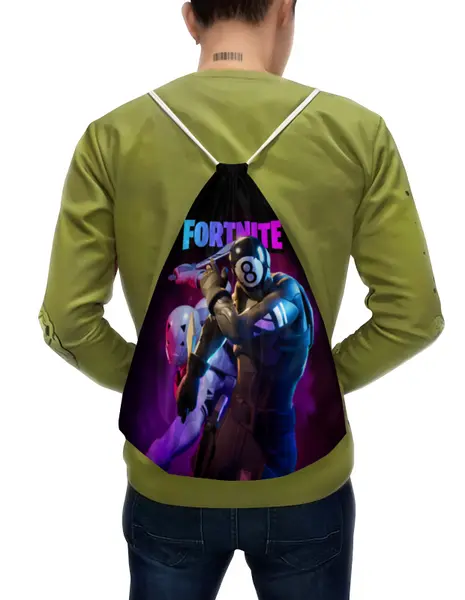 Заказать рюкзак в Москве. Рюкзак-мешок с полной запечаткой FORTNITE от geekbox - готовые дизайны и нанесение принтов.