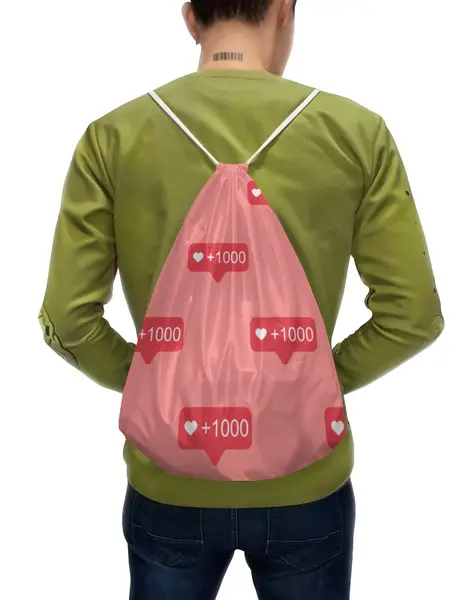 Заказать рюкзак в Москве. Рюкзак-мешок с полной запечаткой Лайки Социальные сети от MariYang  - готовые дизайны и нанесение принтов.