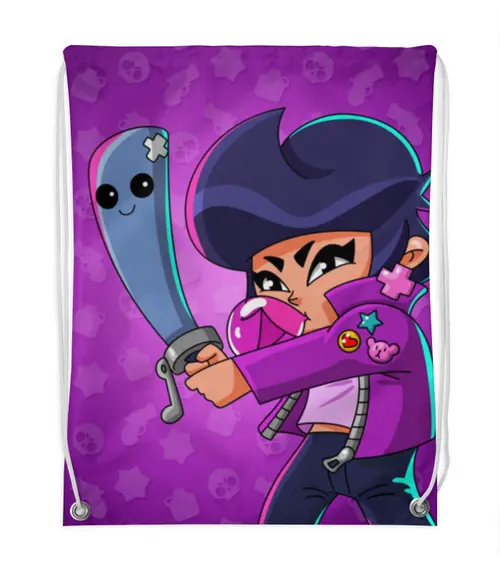 Заказать рюкзак в Москве. Рюкзак-мешок с полной запечаткой BRAWL STARS BIBI от geekbox - готовые дизайны и нанесение принтов.