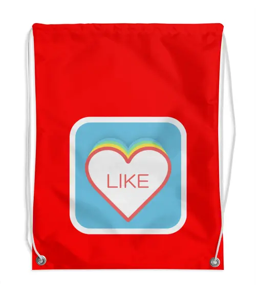Заказать рюкзак в Москве. Рюкзак-мешок с полной запечаткой like сердце от THE_NISE  - готовые дизайны и нанесение принтов.