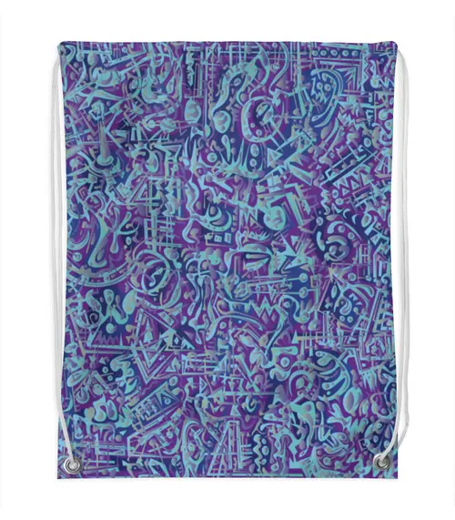 Заказать рюкзак в Москве. Рюкзак-мешок с полной запечаткой Голубое в фиолетовом от Vadim Koval - готовые дизайны и нанесение принтов.