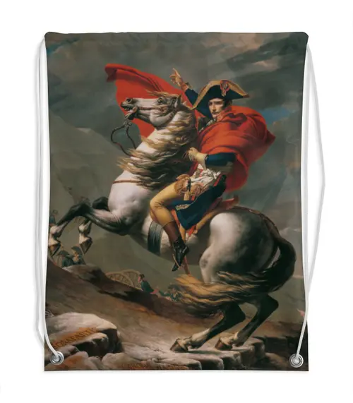 Заказать рюкзак в Москве. Рюкзак-мешок с полной запечаткой Наполеон на перевале Сен-Бернар от trend - готовые дизайны и нанесение принтов.