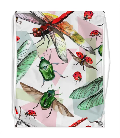 Заказать рюкзак в Москве. Рюкзак-мешок с полной запечаткой насекомые от THE_NISE  - готовые дизайны и нанесение принтов.