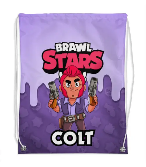 Заказать рюкзак в Москве. Рюкзак-мешок с полной запечаткой BRAWL STARS COLT от geekbox - готовые дизайны и нанесение принтов.