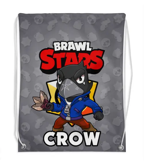 Заказать рюкзак в Москве. Рюкзак-мешок с полной запечаткой BRAWL STARS CROW от geekbox - готовые дизайны и нанесение принтов.