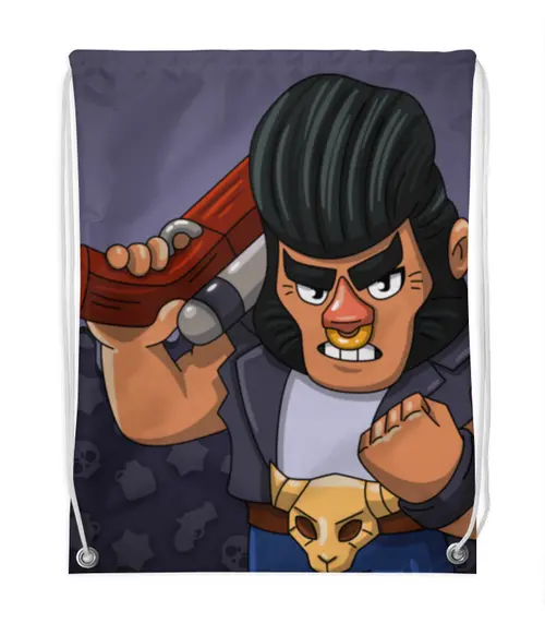 Заказать рюкзак в Москве. Рюкзак-мешок с полной запечаткой BRAWL STARS BULL от geekbox - готовые дизайны и нанесение принтов.
