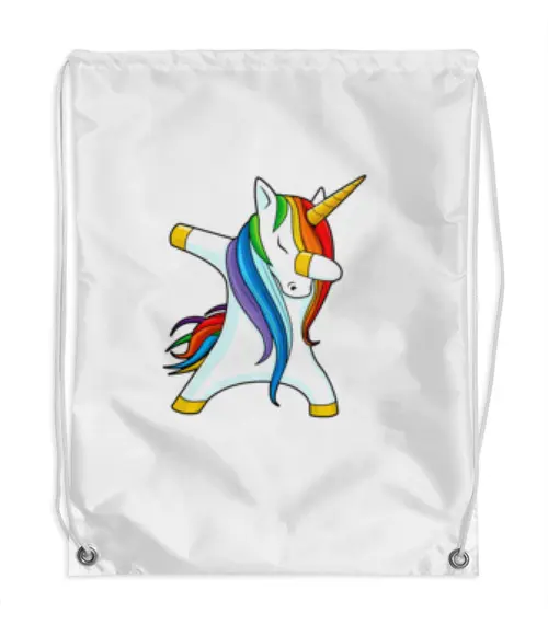 Заказать рюкзак в Москве. Рюкзак-мешок с полной запечаткой Dab Unicorn  от DESIGNER   - готовые дизайны и нанесение принтов.
