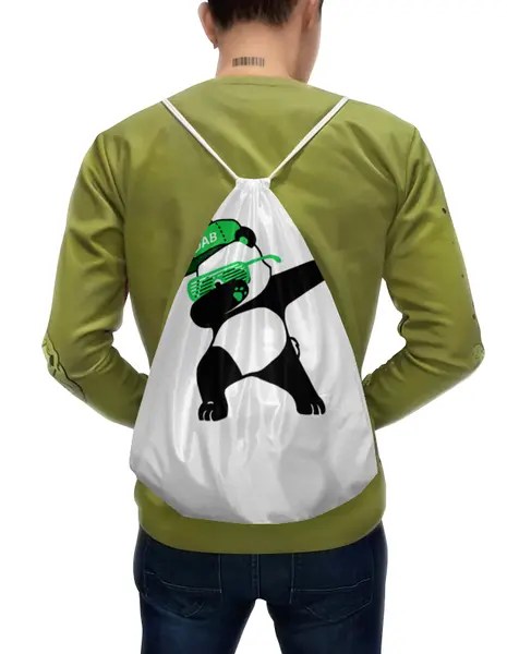 Заказать рюкзак в Москве. Рюкзак-мешок с полной запечаткой Dab Panda  от DESIGNER   - готовые дизайны и нанесение принтов.