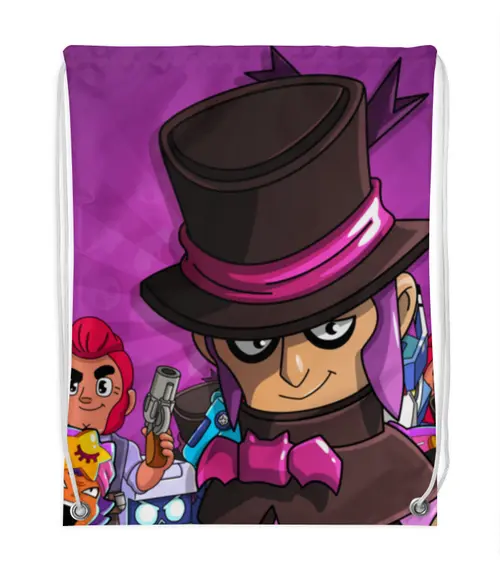 Заказать рюкзак в Москве. Рюкзак-мешок с полной запечаткой BRAWL STARS MORTIS от geekbox - готовые дизайны и нанесение принтов.