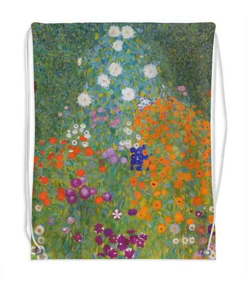 Заказать рюкзак в Москве. Рюкзак-мешок с полной запечаткой Цветочный сад (Густав Климт) от trend - готовые дизайны и нанесение принтов.