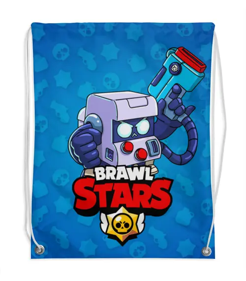Заказать рюкзак в Москве. Рюкзак-мешок с полной запечаткой BRAWL STARS 8-BIT от geekbox - готовые дизайны и нанесение принтов.