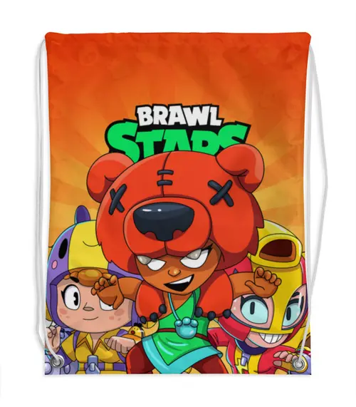 Заказать рюкзак в Москве. Рюкзак-мешок с полной запечаткой BRAWL STARS NITA  от geekbox - готовые дизайны и нанесение принтов.