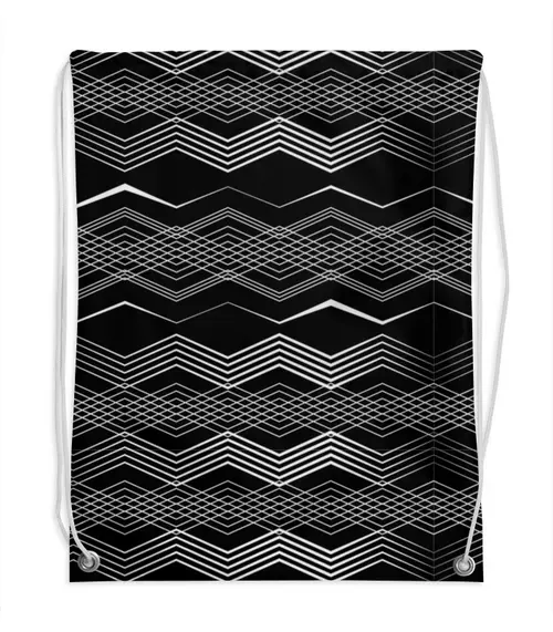 Заказать рюкзак в Москве. Рюкзак-мешок с полной запечаткой Черно-белая геометрия от IrinkaArt  - готовые дизайны и нанесение принтов.
