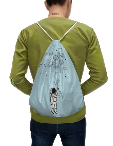 Заказать рюкзак в Москве. Рюкзак-мешок с полной запечаткой Космос Космонавт  от MariYang  - готовые дизайны и нанесение принтов.