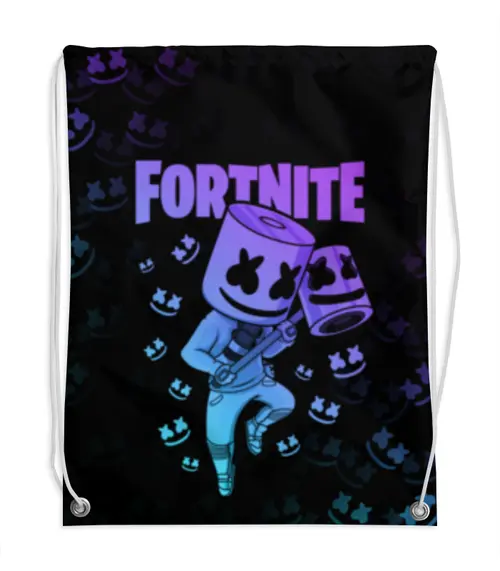 Заказать рюкзак в Москве. Рюкзак-мешок с полной запечаткой Fortnite, Marshmello от geekbox - готовые дизайны и нанесение принтов.