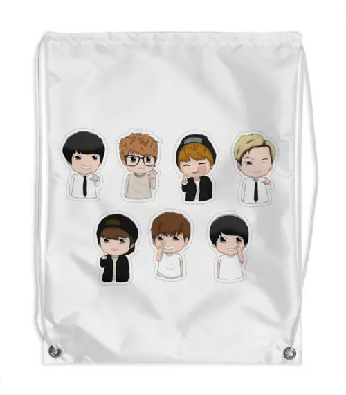 Заказать рюкзак в Москве. Рюкзак-мешок с полной запечаткой BTS бтс  от MariYang  - готовые дизайны и нанесение принтов.