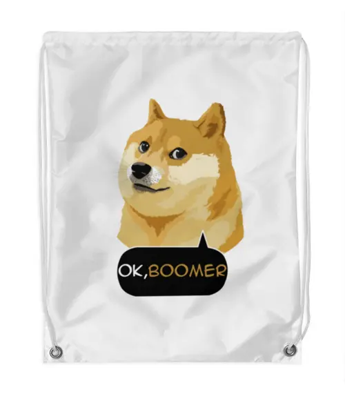 Заказать рюкзак в Москве. Рюкзак-мешок с полной запечаткой Ok Boomer от DESIGNER   - готовые дизайны и нанесение принтов.